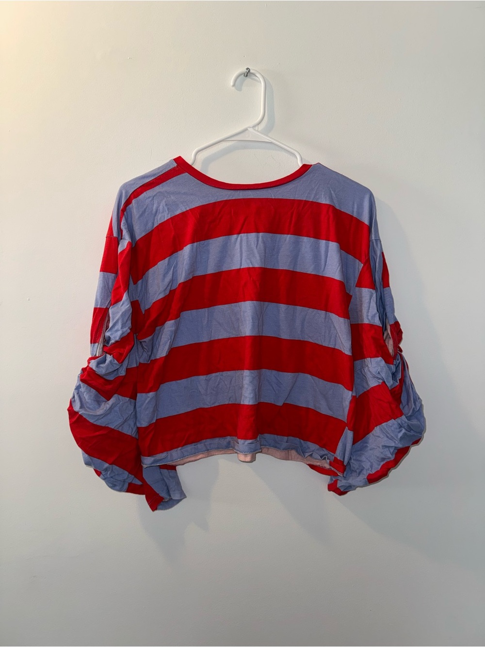 Zara Red and Light Blue Striped top